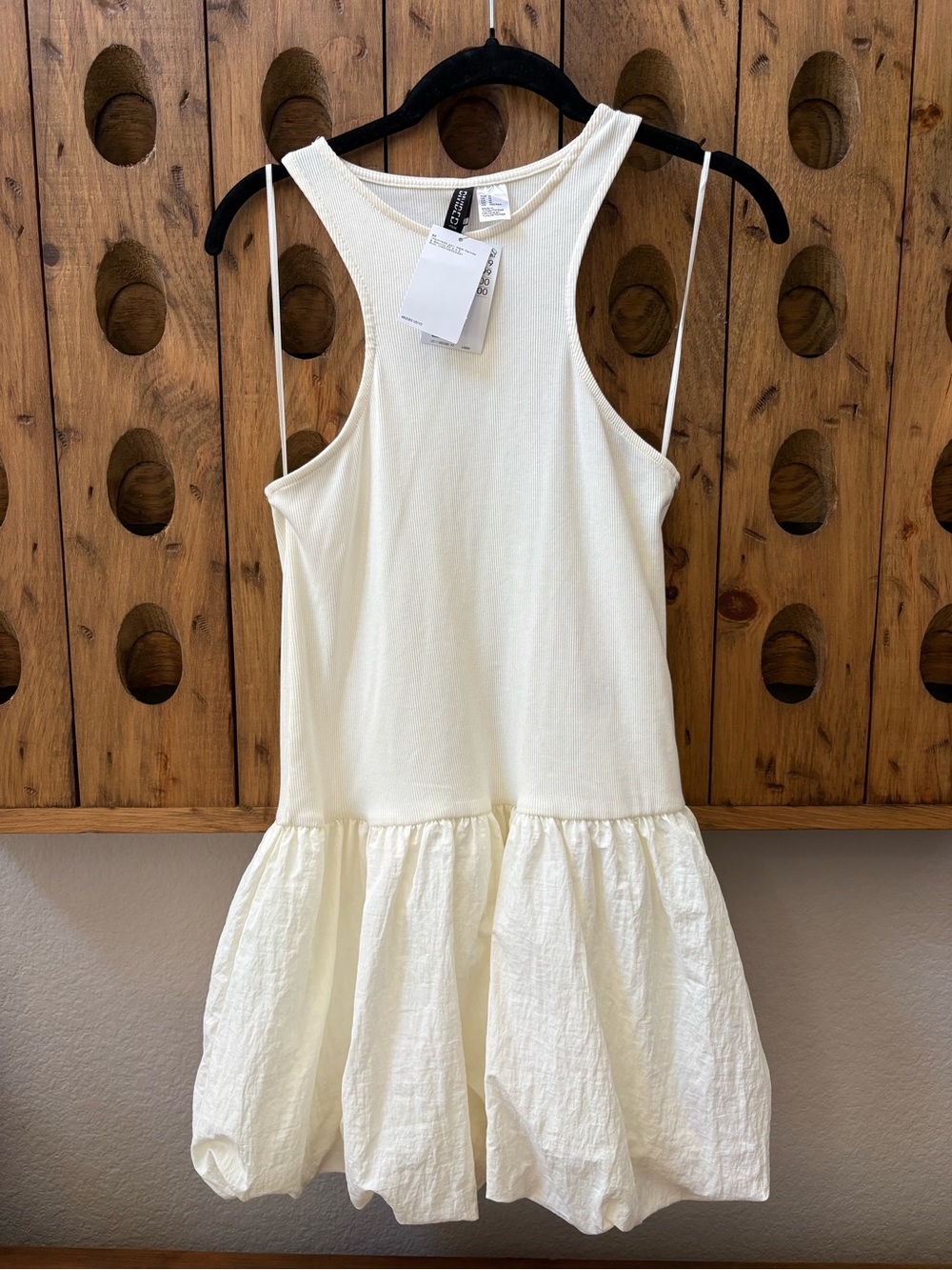 H&M Cream Ribbed Tank Dress